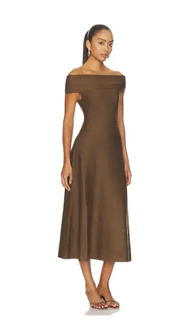 Simkhai Camilla Off Shoulder Midi Dress | Thumbnail 2 Simkhai Camilla Off Shoulder Midi Dress | Thumbnail 2