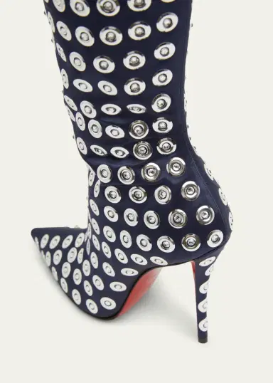 Christian Louboutin 100mm Miss Z Crystal Silk Knee Boots | Thumbnail 3 Christian Louboutin 100mm Miss Z Crystal Silk Knee Boots | Thumbnail 3