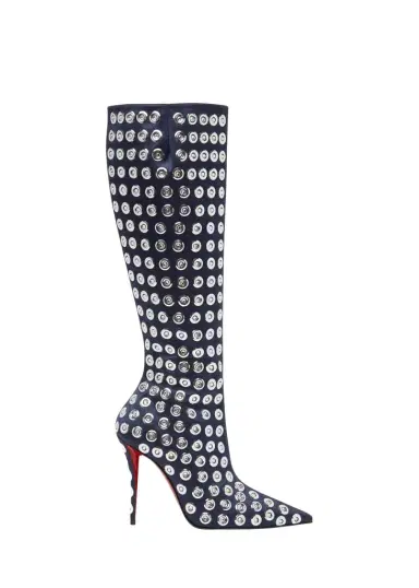 Christian Louboutin 100mm Miss Z Crystal Silk Knee Boots | Thumbnail 1 Christian Louboutin 100mm Miss Z Crystal Silk Knee Boots | Thumbnail 1