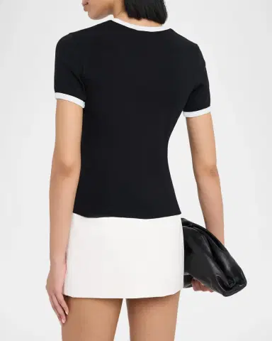 Courreges Signature Contrast T-Shirt | Thumbnail 3 Courreges Signature Contrast T-Shirt | Thumbnail 3