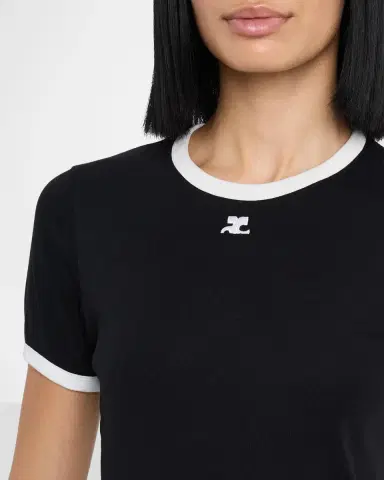 Courreges Signature Contrast T-Shirt | Thumbnail 5 Courreges Signature Contrast T-Shirt | Thumbnail 5
