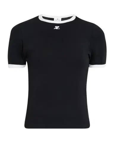 Courreges Signature Contrast T-Shirt | Thumbnail 1 Courreges Signature Contrast T-Shirt | Thumbnail 1