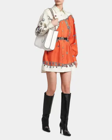 Versace Printed Silk Twill Shirtdress | Thumbnail 2 Versace Printed Silk Twill Shirtdress | Thumbnail 2