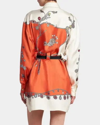 Versace Printed Silk Twill Shirtdress | Thumbnail 3 Versace Printed Silk Twill Shirtdress | Thumbnail 3