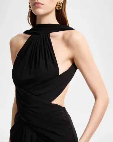 Elie Saab Crisscross Draped Jersey Backless Halter Gown | Thumbnail 5 Elie Saab Crisscross Draped Jersey Backless Halter Gown | Thumbnail 5