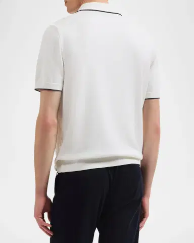 Bugatchi Men's Zigzag Cotton-Blend Polo Shirt | Thumbnail 3 Bugatchi Men's Zigzag Cotton-Blend Polo Shirt | Thumbnail 3