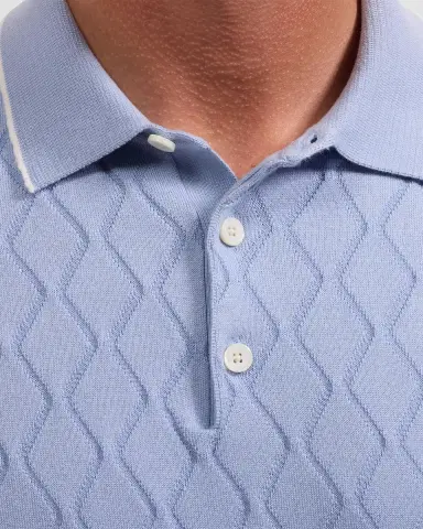 Bugatchi Men's Zigzag Cotton-Blend Polo Shirt | Thumbnail 5 Bugatchi Men's Zigzag Cotton-Blend Polo Shirt | Thumbnail 5