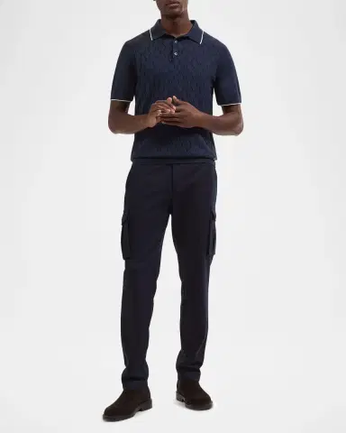 Bugatchi Men's Zigzag Cotton-Blend Polo Shirt | Thumbnail 2 Bugatchi Men's Zigzag Cotton-Blend Polo Shirt | Thumbnail 2