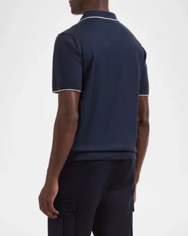 Bugatchi Men's Zigzag Cotton-Blend Polo Shirt | Thumbnail 3 Bugatchi Men's Zigzag Cotton-Blend Polo Shirt | Thumbnail 3