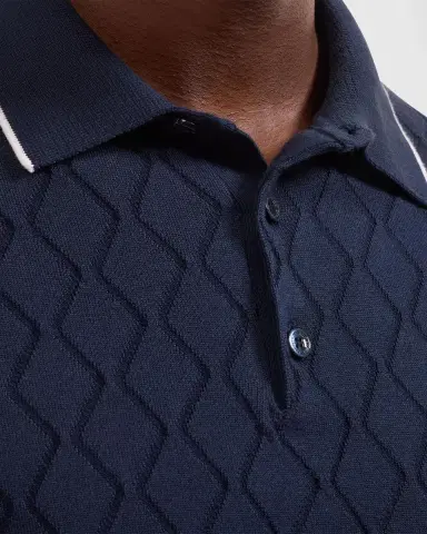 Bugatchi Men's Zigzag Cotton-Blend Polo Shirt | Thumbnail 5 Bugatchi Men's Zigzag Cotton-Blend Polo Shirt | Thumbnail 5