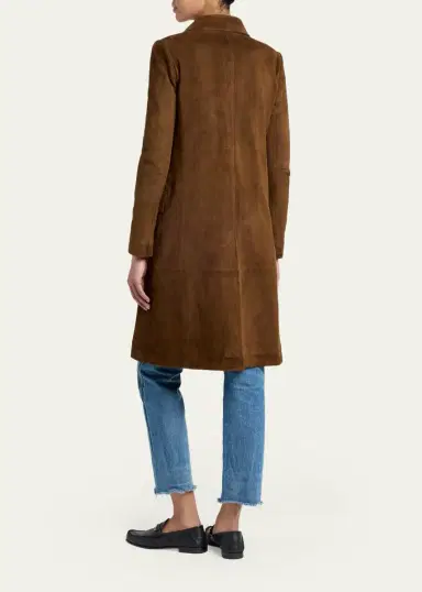 Tom Ford Suede Single-Breasted Long Coat | Thumbnail 3 Tom Ford Suede Single-Breasted Long Coat | Thumbnail 3
