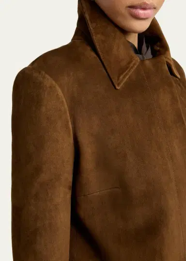Tom Ford Suede Single-Breasted Long Coat | Thumbnail 5 Tom Ford Suede Single-Breasted Long Coat | Thumbnail 5