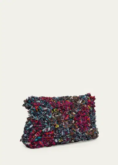 Dries Van Noten Small Ruffle-Embroidered Pouch Bag | Thumbnail 3 Dries Van Noten Small Ruffle-Embroidered Pouch Bag | Thumbnail 3