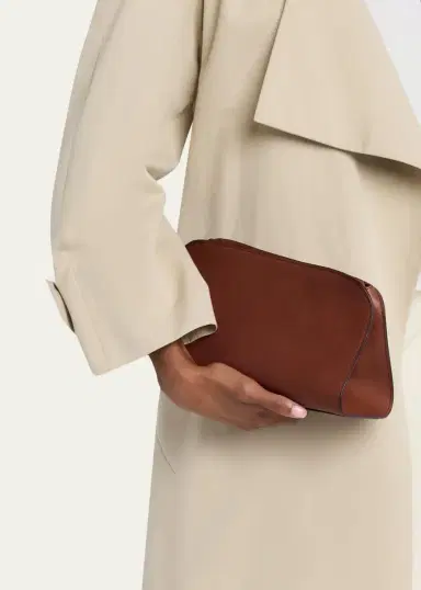 The Row Peggy Clutch Shoulder Bag in Saddle Leather | Thumbnail 3 The Row Peggy Clutch Shoulder Bag in Saddle Leather | Thumbnail 3