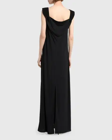 Bottega Veneta Intrecciato-Trim Draped Crepe Jersey Maxi Dress | Thumbnail 3 Bottega Veneta Intrecciato-Trim Draped Crepe Jersey Maxi Dress | Thumbnail 3