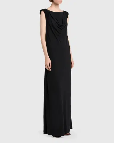 Bottega Veneta Intrecciato-Trim Draped Crepe Jersey Maxi Dress | Thumbnail 4 Bottega Veneta Intrecciato-Trim Draped Crepe Jersey Maxi Dress | Thumbnail 4
