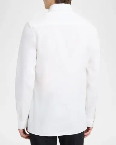 Valentino Garavani Men's Embroidered-Collar Poplin Dress Shirt | Thumbnail 3 Valentino Garavani Men's Embroidered-Collar Poplin Dress Shirt | Thumbnail 3