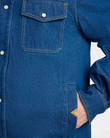 Valentino Garavani Men's VGold-Pocket Denim Western Shirt | Thumbnail 5 Valentino Garavani Men's VGold-Pocket Denim Western Shirt | Thumbnail 5