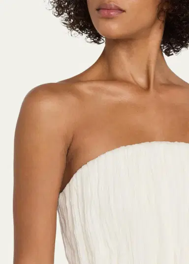 Adam Lippes Isla Pleated Delp Silk Strapless Top | Thumbnail 5 Adam Lippes Isla Pleated Delp Silk Strapless Top | Thumbnail 5