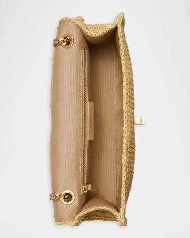 Tory Burch Kira Turnlock Raffia Shoulder Bag | Thumbnail 4 Tory Burch Kira Turnlock Raffia Shoulder Bag | Thumbnail 4