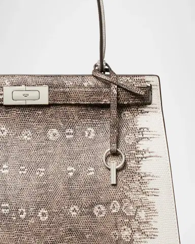 Tory Burch Classic Lee Radziwill Lizard-Embossed Top-Handle Bag | Thumbnail 4 Tory Burch Classic Lee Radziwill Lizard-Embossed Top-Handle Bag | Thumbnail 4