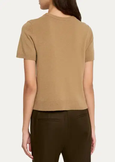 Vince Cashmere-Blend Short-Sleeve Crewneck Sweater | Thumbnail 3 Vince Cashmere-Blend Short-Sleeve Crewneck Sweater | Thumbnail 3