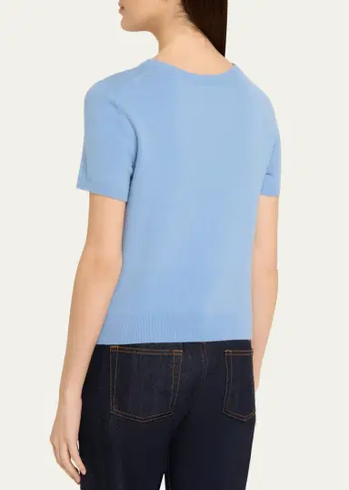 Vince Cashmere-Blend Short-Sleeve Crewneck Sweater | Thumbnail 7 Vince Cashmere-Blend Short-Sleeve Crewneck Sweater | Thumbnail 7