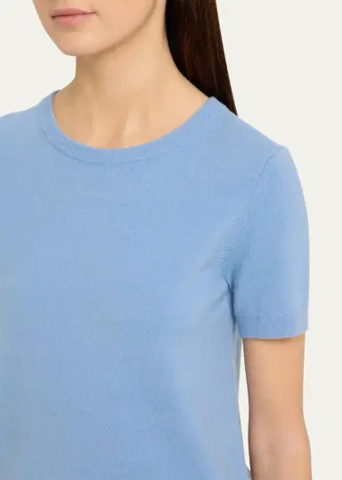 Vince Cashmere-Blend Short-Sleeve Crewneck Sweater | Thumbnail 9 Vince Cashmere-Blend Short-Sleeve Crewneck Sweater | Thumbnail 9