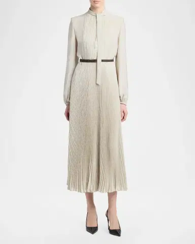 Tom Ford Viscose Crepe De Chine Pleated Dress | Thumbnail 2 Tom Ford Viscose Crepe De Chine Pleated Dress | Thumbnail 2