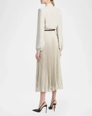 Tom Ford Viscose Crepe De Chine Pleated Dress | Thumbnail 3 Tom Ford Viscose Crepe De Chine Pleated Dress | Thumbnail 3