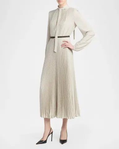 Tom Ford Viscose Crepe De Chine Pleated Dress | Thumbnail 4 Tom Ford Viscose Crepe De Chine Pleated Dress | Thumbnail 4