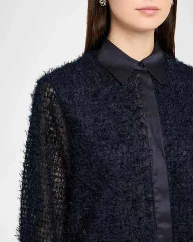 PESERICO Fringed Mesh Button-Down Shirt | Thumbnail 5 PESERICO Fringed Mesh Button-Down Shirt | Thumbnail 5