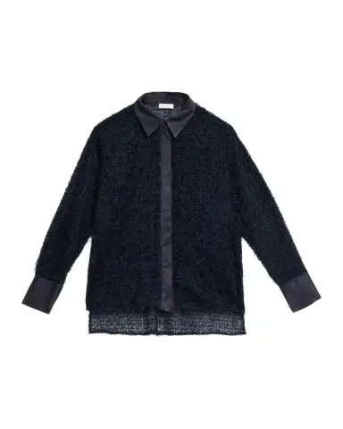 PESERICO Fringed Mesh Button-Down Shirt | Thumbnail 1 PESERICO Fringed Mesh Button-Down Shirt | Thumbnail 1