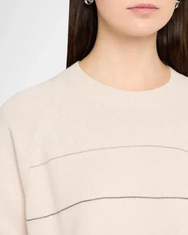 PESERICO Striped Chain-Trim Crewneck Sweater | Thumbnail 5 PESERICO Striped Chain-Trim Crewneck Sweater | Thumbnail 5