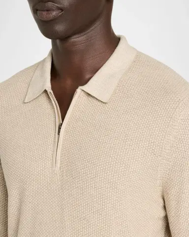 Vince Men's Jacquard Quarter-Zip Polo Sweater | Thumbnail 5 Vince Men's Jacquard Quarter-Zip Polo Sweater | Thumbnail 5
