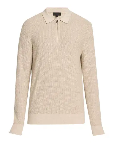 Vince Men's Jacquard Quarter-Zip Polo Sweater | Thumbnail 1 Vince Men's Jacquard Quarter-Zip Polo Sweater | Thumbnail 1