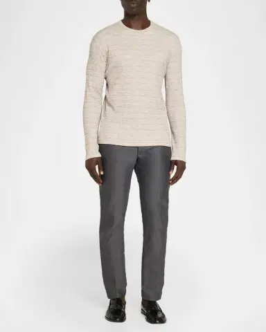Vince Men's Space-Dye Thermal Long-Sleeve Crewneck T-Shirt | Thumbnail 2 Vince Men's Space-Dye Thermal Long-Sleeve Crewneck T-Shirt | Thumbnail 2