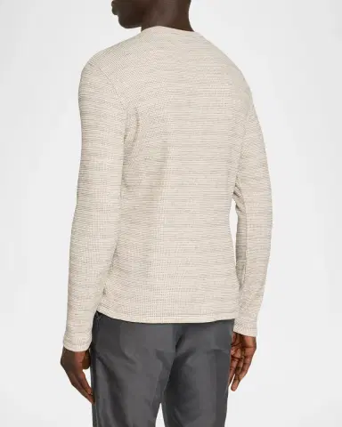 Vince Men's Space-Dye Thermal Long-Sleeve Crewneck T-Shirt | Thumbnail 3 Vince Men's Space-Dye Thermal Long-Sleeve Crewneck T-Shirt | Thumbnail 3