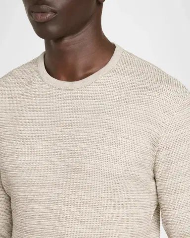 Vince Men's Space-Dye Thermal Long-Sleeve Crewneck T-Shirt | Thumbnail 5 Vince Men's Space-Dye Thermal Long-Sleeve Crewneck T-Shirt | Thumbnail 5