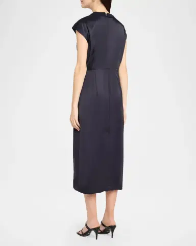 PESERICO Gathered Cap-Sleeve Midi Dress | Thumbnail 3 PESERICO Gathered Cap-Sleeve Midi Dress | Thumbnail 3