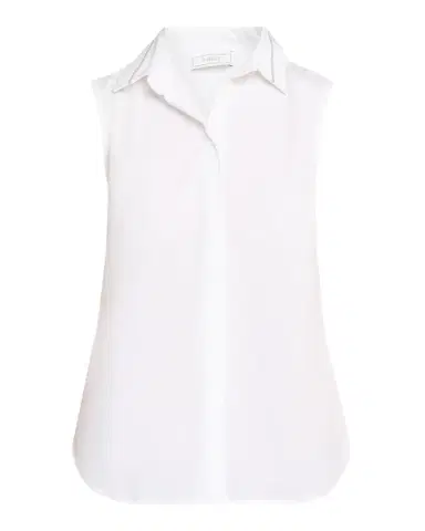 PESERICO Chain-Trim Sleeveless Stretch Cotton Shirt | Thumbnail 1 PESERICO Chain-Trim Sleeveless Stretch Cotton Shirt | Thumbnail 1