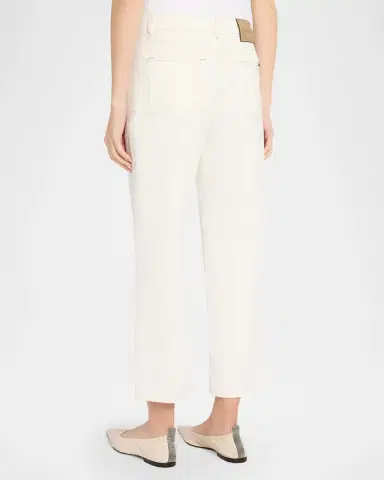 PESERICO Cropped Stretch Cotton Denim Pants | Thumbnail 3 PESERICO Cropped Stretch Cotton Denim Pants | Thumbnail 3