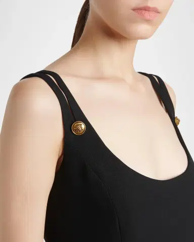 Versace Grain de Poudre Wool Midi Sheath Dress | Thumbnail 5 Versace Grain de Poudre Wool Midi Sheath Dress | Thumbnail 5