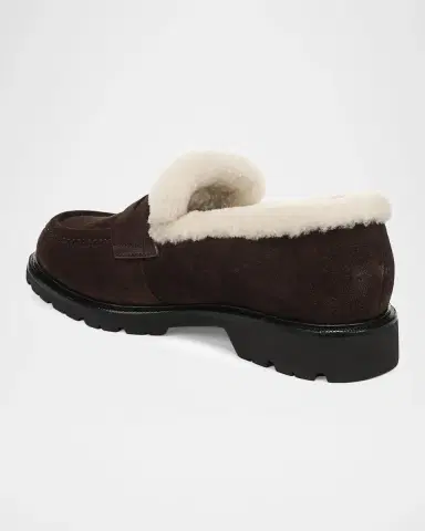 Vince Siena Shearling-Lined Suede Lug-Sole Loafers | Thumbnail 3 Vince Siena Shearling-Lined Suede Lug-Sole Loafers | Thumbnail 3