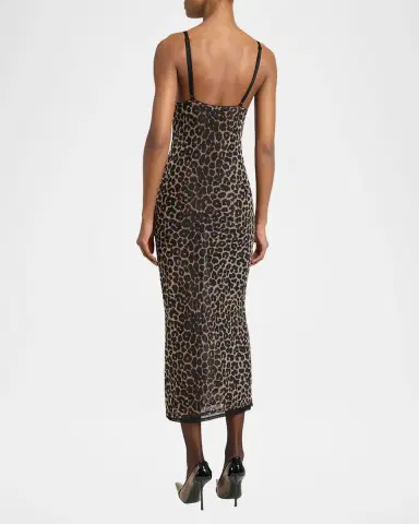 Saint Laurent Leopard Tulle Slip Dress | Thumbnail 3 Saint Laurent Leopard Tulle Slip Dress | Thumbnail 3