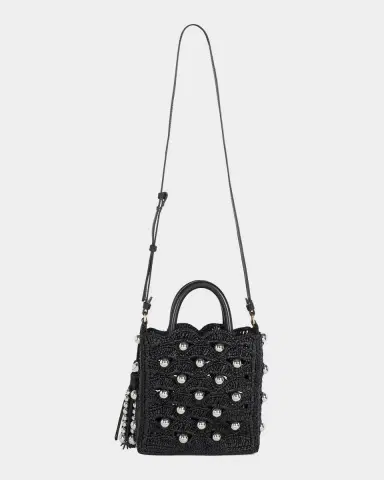 Rabanne Embellished Raffia Top Handle Bag | Thumbnail 7 Rabanne Embellished Raffia Top Handle Bag | Thumbnail 7