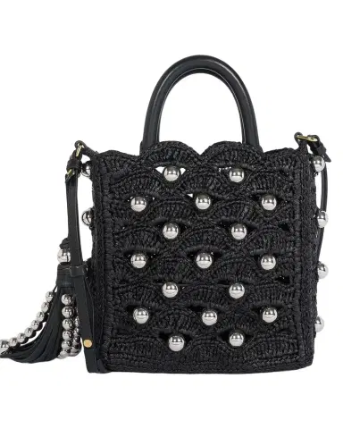 Rabanne Embellished Raffia Top Handle Bag | Thumbnail 1 Rabanne Embellished Raffia Top Handle Bag | Thumbnail 1