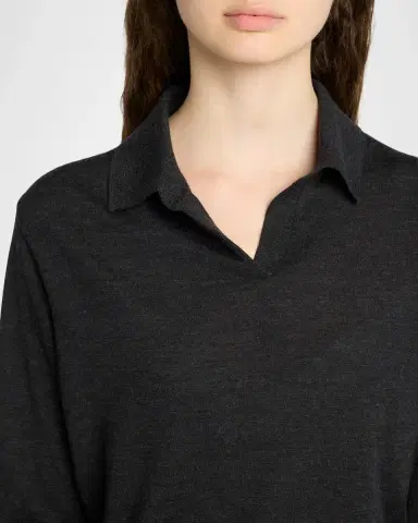 The Row Pauli Wool-Silk Jersey Long-Sleeve Polo Top | Thumbnail 5 The Row Pauli Wool-Silk Jersey Long-Sleeve Polo Top | Thumbnail 5