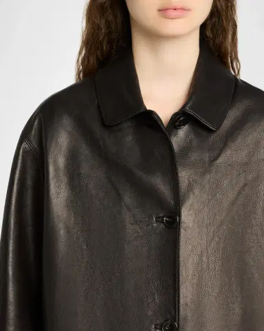 The Row Donata Leather Single-Breasted Coat | Thumbnail 5 The Row Donata Leather Single-Breasted Coat | Thumbnail 5
