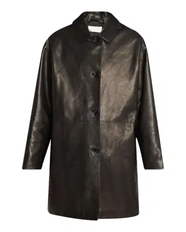 The Row Donata Leather Single-Breasted Coat | Thumbnail 1 The Row Donata Leather Single-Breasted Coat | Thumbnail 1